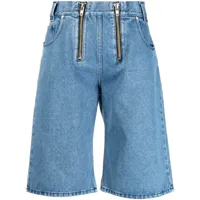 gmbh short en jean à détails de zips - bleu