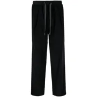 yoshiokubo pantalon en coton à lien de resserrage - noir