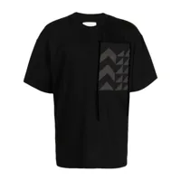yoshiokubo t-shirt en coton à design patchwork - noir