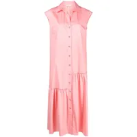 peserico robe-chemise boutonnée à design sans manches - rose