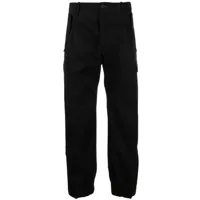c.p. company pantalon cargo en coton à patch logo - noir