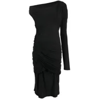 gauge81 robe longue myrtia à design asymétrique - noir