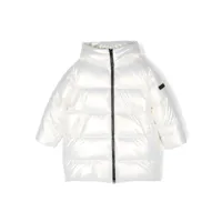 monnalisa manteau zippé à patch logo - blanc