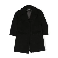 monnalisa manteau texturé à simple boutonnage - noir