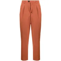 cruciani pantalon fuselé à design plissé - marron