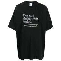 vetements t-shirt en coton à slogan imprimé - noir
