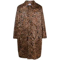 vetements manteau à imprimé léopard - marron