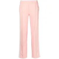 sporty & rich pantalon de jogging droit à logo brodé - rose