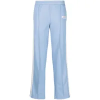 sporty & rich pantalon de jogging droit à logo brodé - bleu
