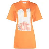 lanvin t-shirt scratch & sniff en coton - orange