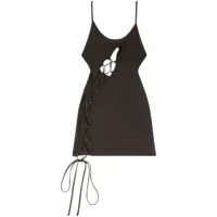 heron preston robe courte à détail de laçage - noir