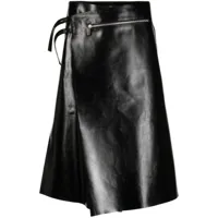 sapio jupe-short en cuir à design asymétrique - noir