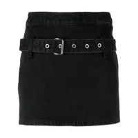 ambush minijupe en jean à taille ceinturée - noir