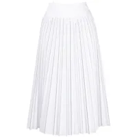 ermanno firenze jupe mi-longue à design plissé - blanc