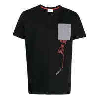 ports v t-shirt à logo brodé - noir