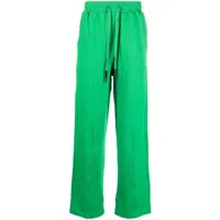 styland pantalon rayée à lien de resserrage - vert