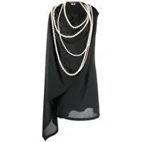 junya watanabe robe asymétrique à détail de perles - noir