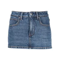 alexander wang jupe-short en jean à taille mi-haute - bleu