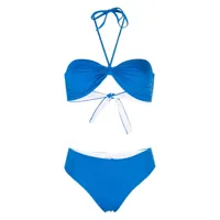 fisico bikini bandeau à fronces - bleu