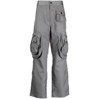 heron preston pantalon cargo à patch logo - gris
