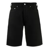 evisu short en jean à patch logo - noir
