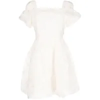 b+ab robe courte à effet froissé - blanc