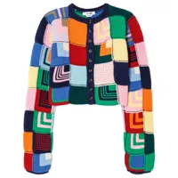 re/done cardigan en crochet à design patchwork - multicolore