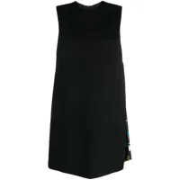 msgm robe courte à imprimé abstrait - noir