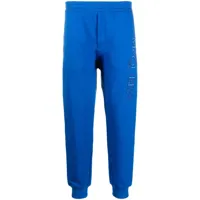 alexander mcqueen pantalon de jogging à logo brodé - bleu