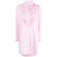 msgm robe-chemise à détails froncés - rose