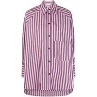 ganni t-shirt en coton à rayures - rose