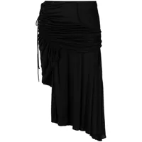 nº21 jupe plissée à design asymétrique - noir