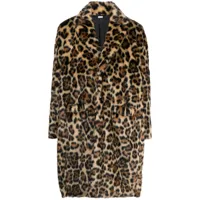 random identities manteau boutonné à imprimé léopard - tons neutres
