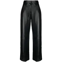 kassl editions pantalon en cuir à coupe droite - noir