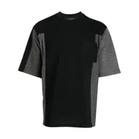 white mountaineering t-shirt colour block à empiècements - noir