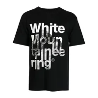 white mountaineering t-shirt en coton à logo imprimé - noir
