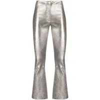 arma pantalon court à effet métallisé - gris