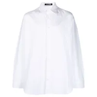 raf simons t-shirt à détail en résille - blanc