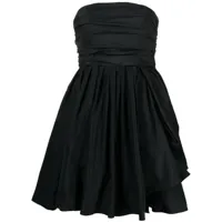 pinko robe-bustier courte à design plissé - noir