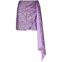 pinko minijupe à ornements de sequins - violet