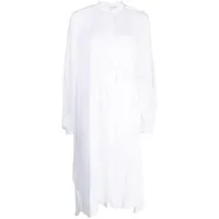 isabel benenato robe boutonnée à manches longues - blanc