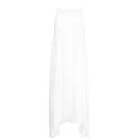 isabel benenato robe longue en soie à design sans manches - blanc
