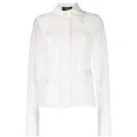 a.w.a.k.e. mode chemise en soie ornée de dentelle - blanc