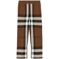 burberry pantalon de jogging à carreaux - marron