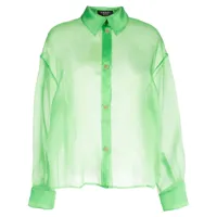 a.w.a.k.e. mode chemise à effet de transparence - vert