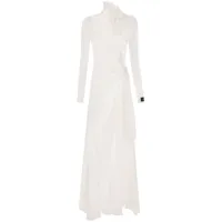 dolce & gabbana robe longue en soie à effet de transparence - blanc
