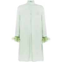 sleeper robe courte party à détail de plumes - vert