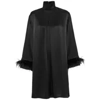 sleeper robe courte à détail de plumes - noir