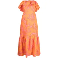 rhode robe volanté thea à imprimé coreil - orange