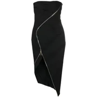 genny robe bustier à design asymétrique - noir